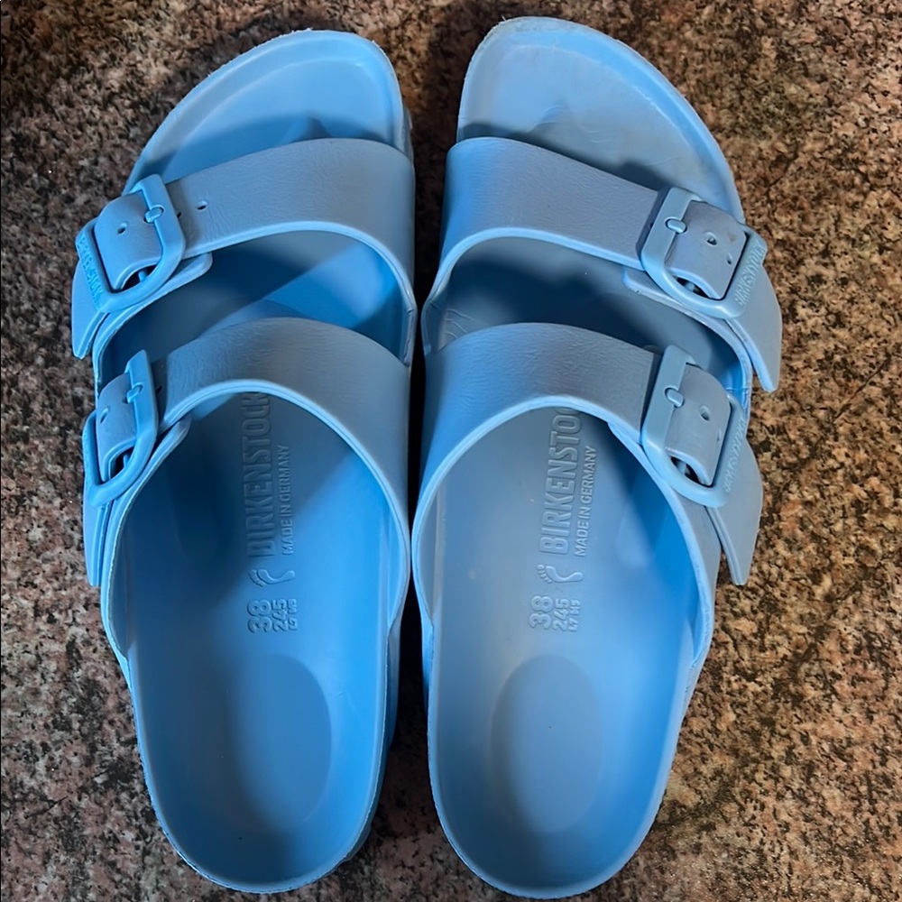 Birkenstock Light Blue Slides